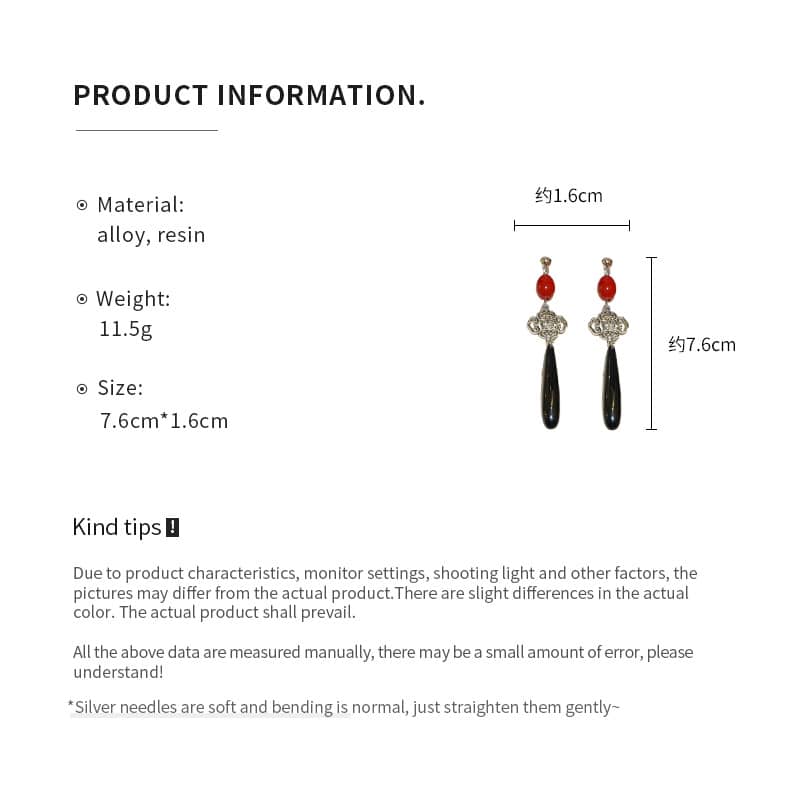 Anger teardrop earrings featuring red accents and a unique design for bold fashion statements