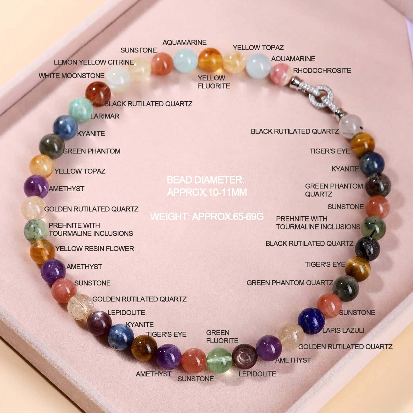 Anxiety gemstone necklace featuring colorful stones for calming effects and stylish wear