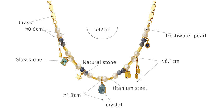 “Return to Yourself” – A Calm Necklace of Freshwater Pearls & Stone