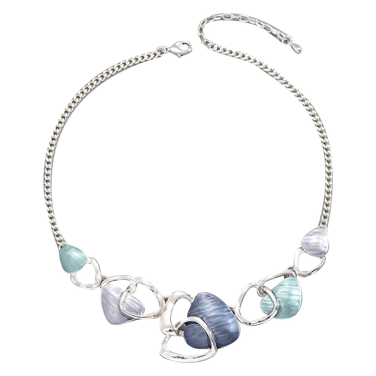 “Still Water Runs Deep” | Calm Irregular Enamel Necklace & Earrings Set