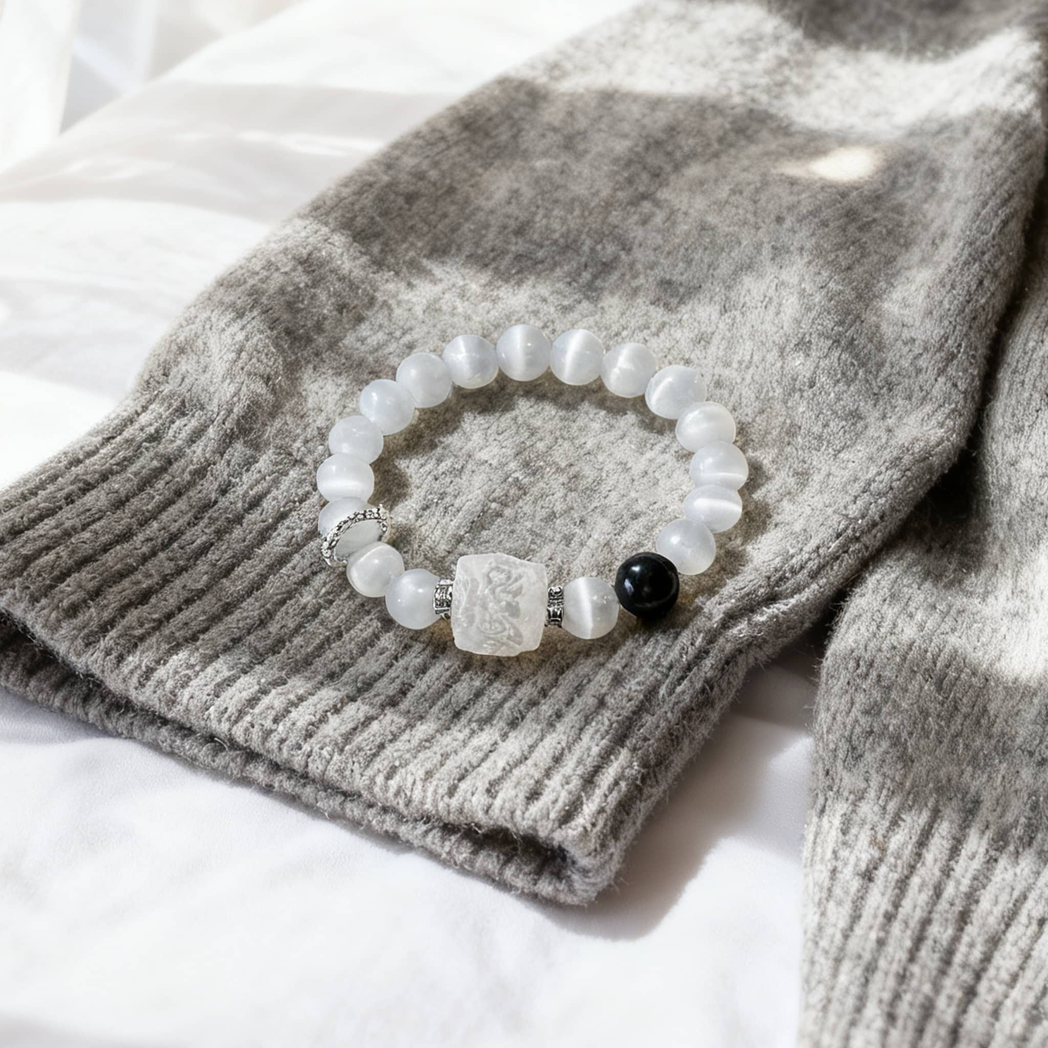Anxiety relief bracelet by 5 Senses featuring soothing stones and a calming design for stress reduction