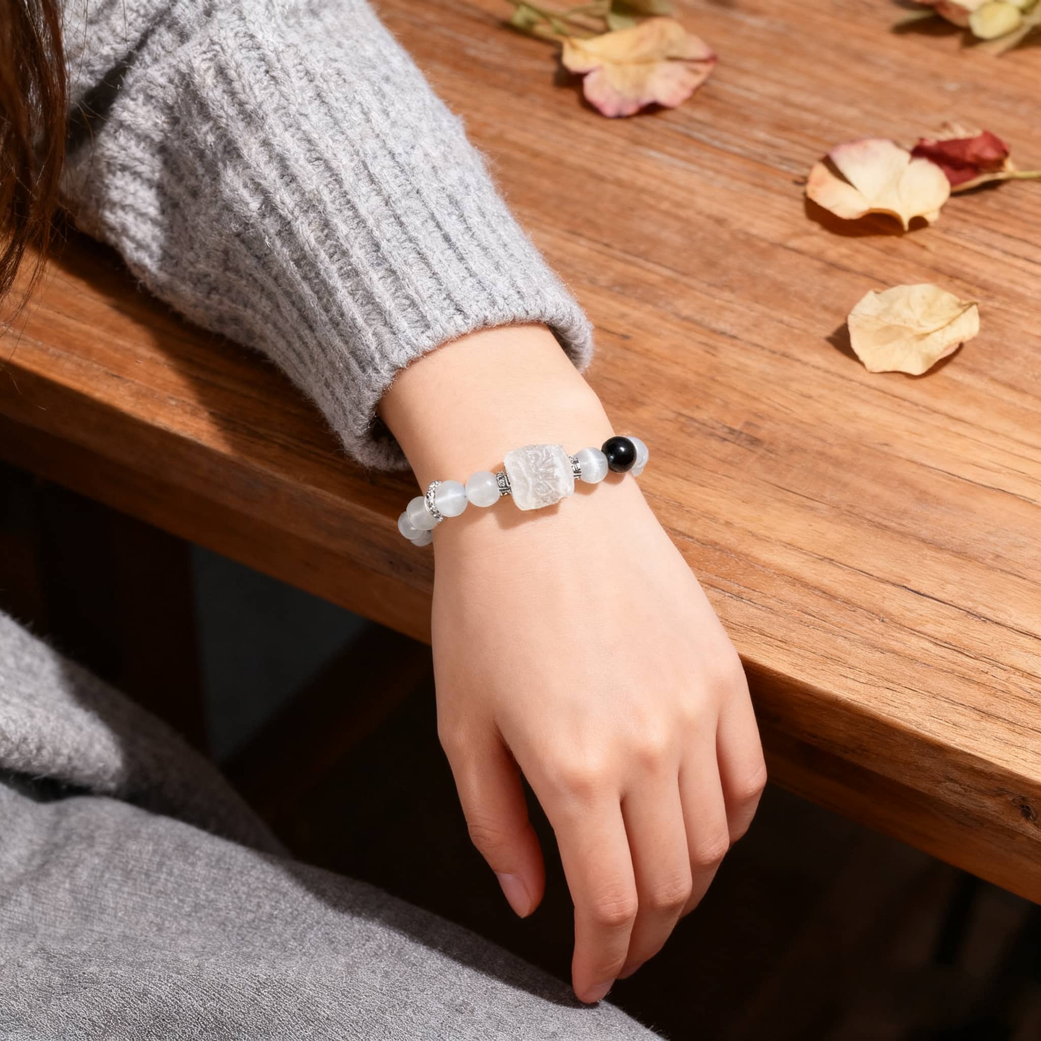 Anxiety relief bracelet from 5 Senses with calming beads for stress reduction and wellness