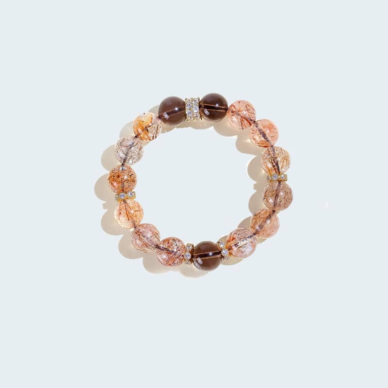 Black gold super seven crystal bracelet featuring unique textured beads for a stylish accessory