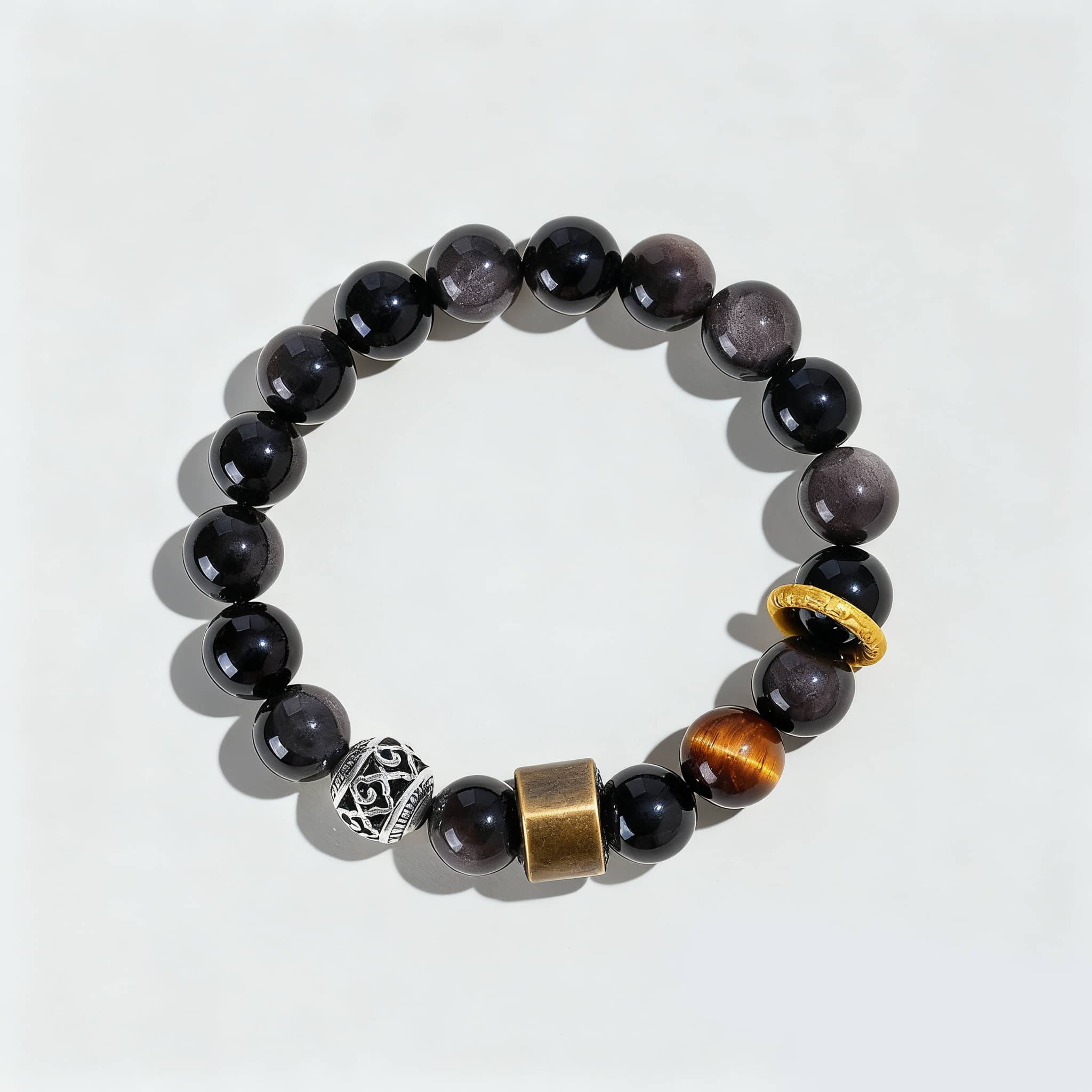 Black Obsidian Anxiety Bracelet featuring soothing stones for calming energy and stress relief