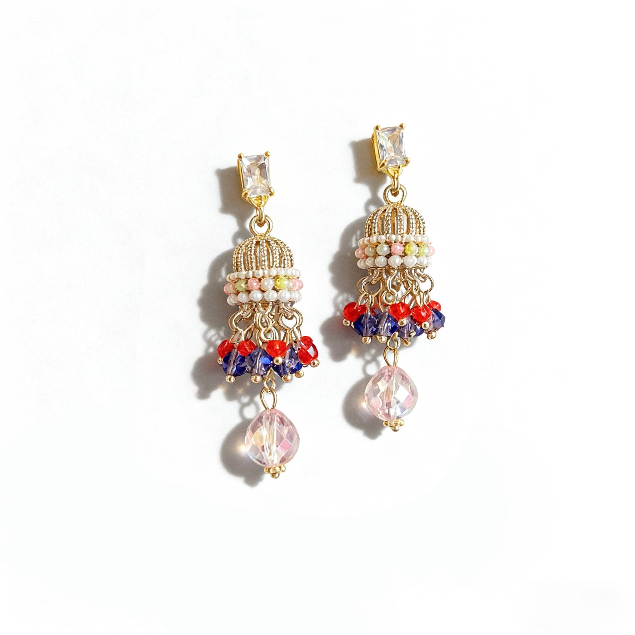 5 Senses crystal wind chime earrings with colorful beads and elegant design for a stylish look