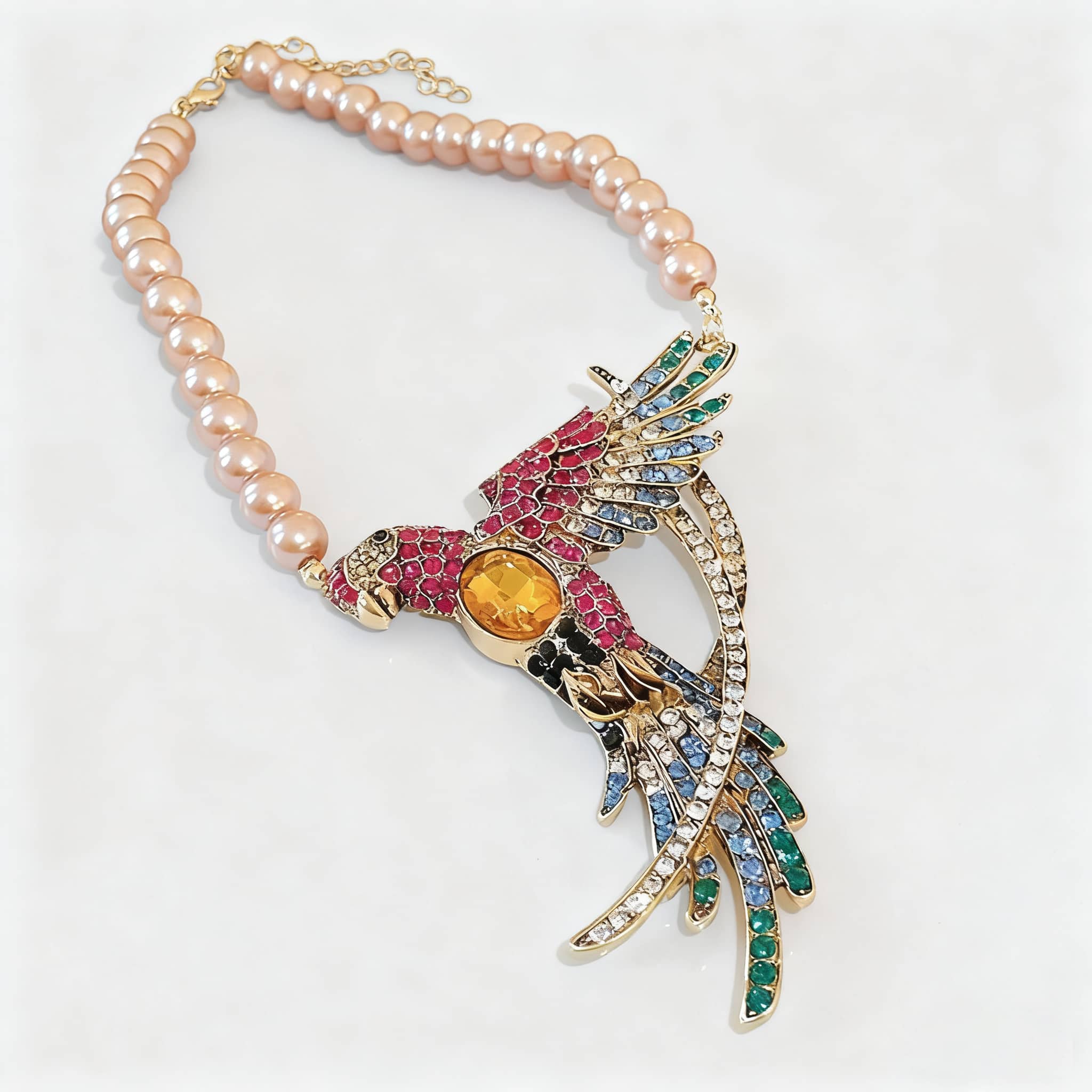 Colorful Joy Necklace featuring a bird design with diamond accent bird jewelry for a striking look
