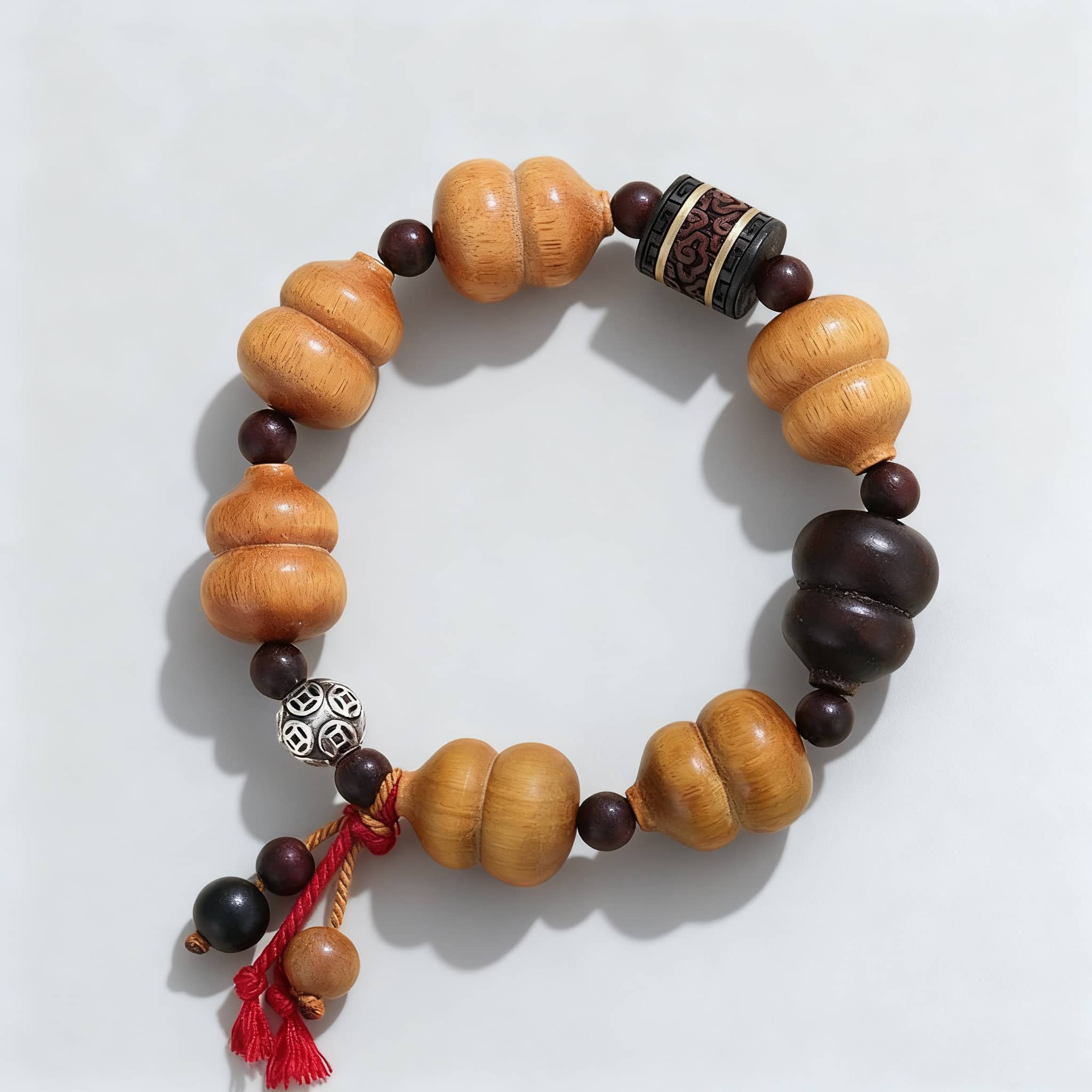 Calm bracelet from 5 Senses featuring natural wood beads for emotional balance wrist accessory