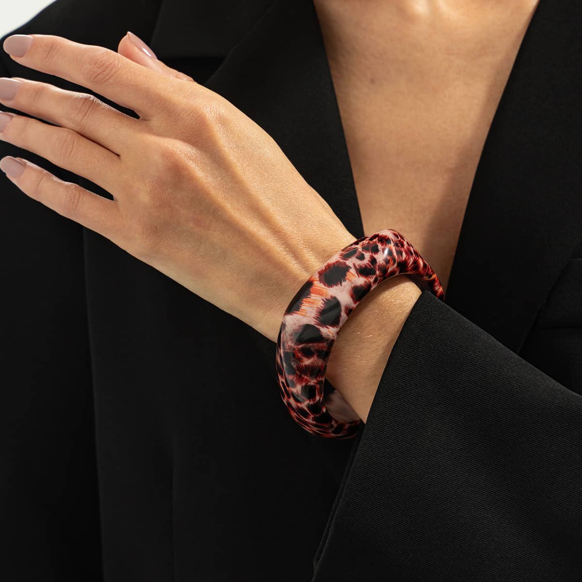 Angry — Untamed Pattern · Leopard Resin Bangle