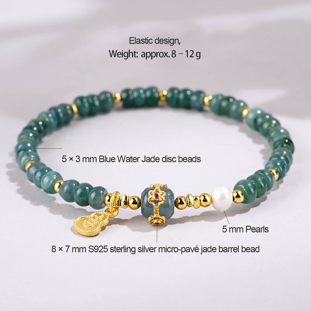 Anxious — Blue Jade Flow · Beaded Bracelet