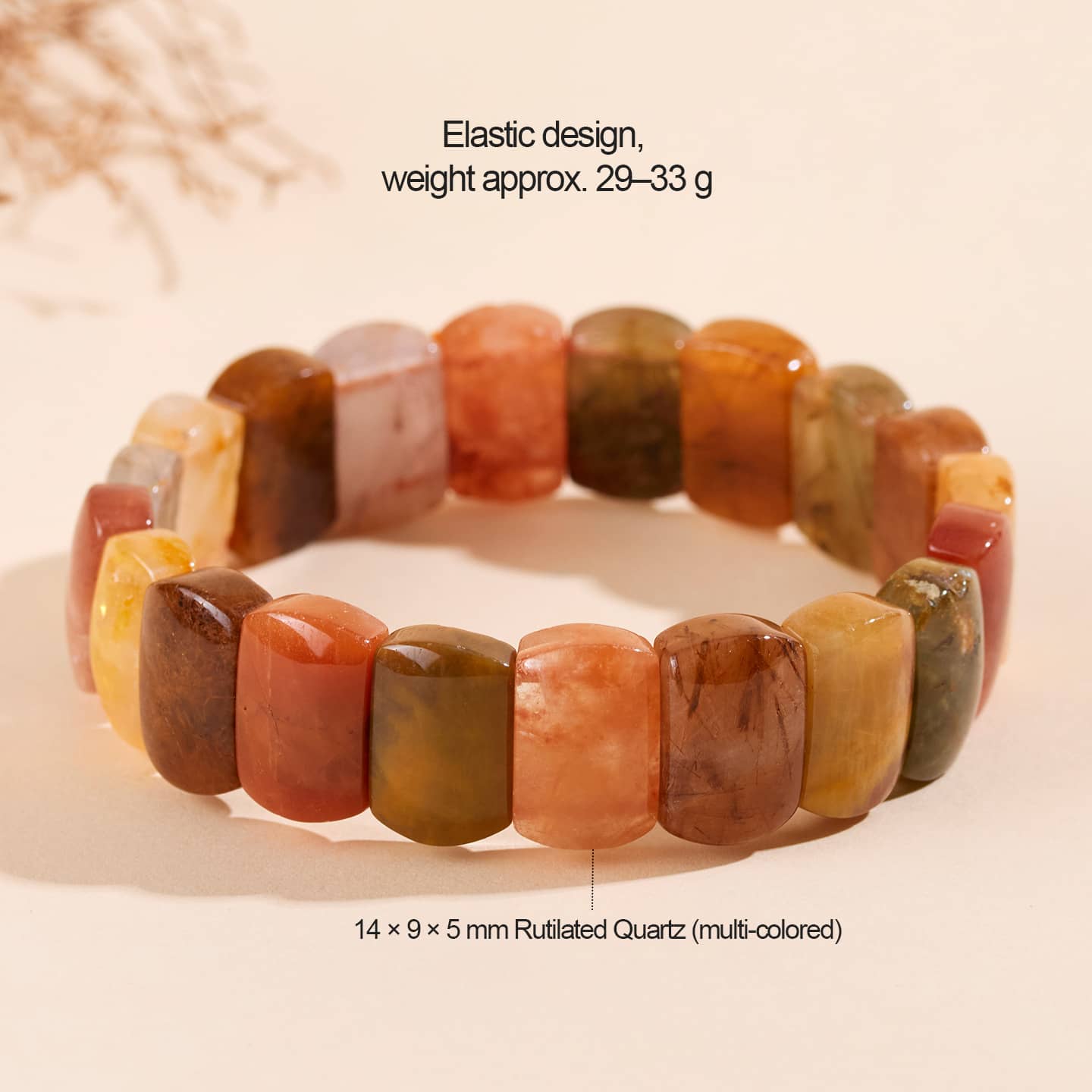 Anxious — Fractured Flow · Rutilated Quartz Bracelet