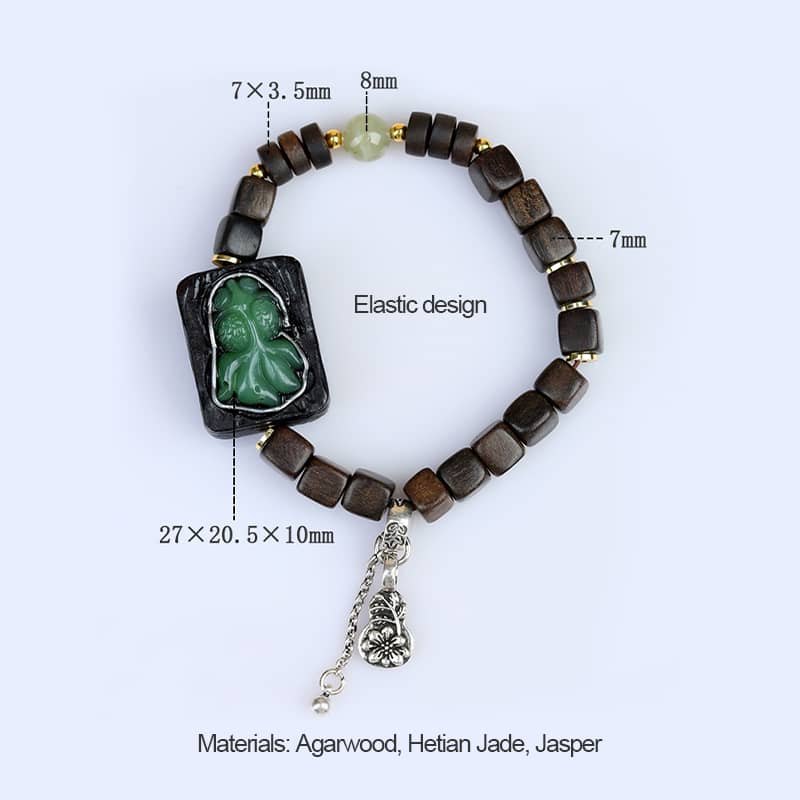 Calm — Flowing Luck · Sandalwood, Jade & Koi Bracelet