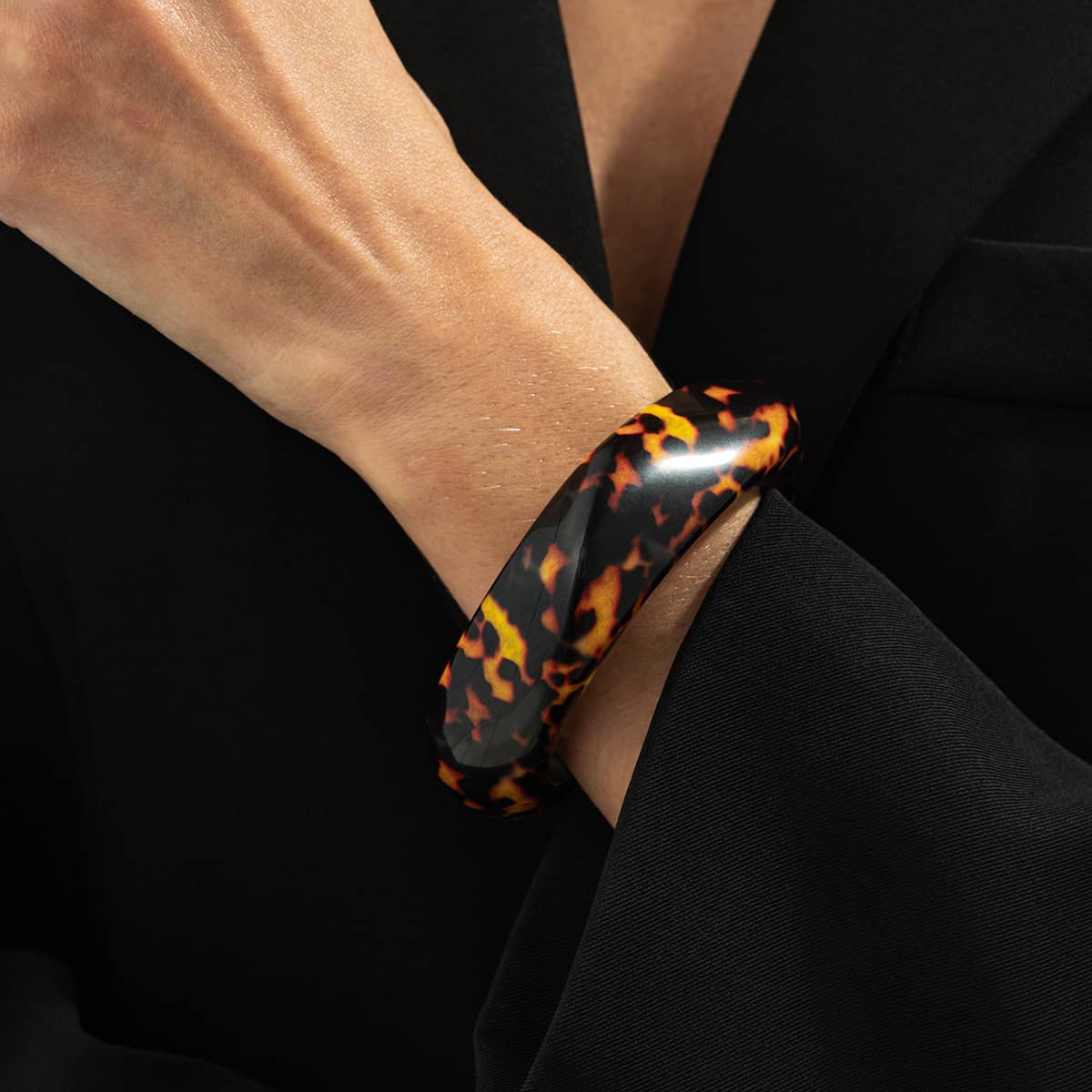 Angry — Untamed Pattern · Leopard Resin Bangle
