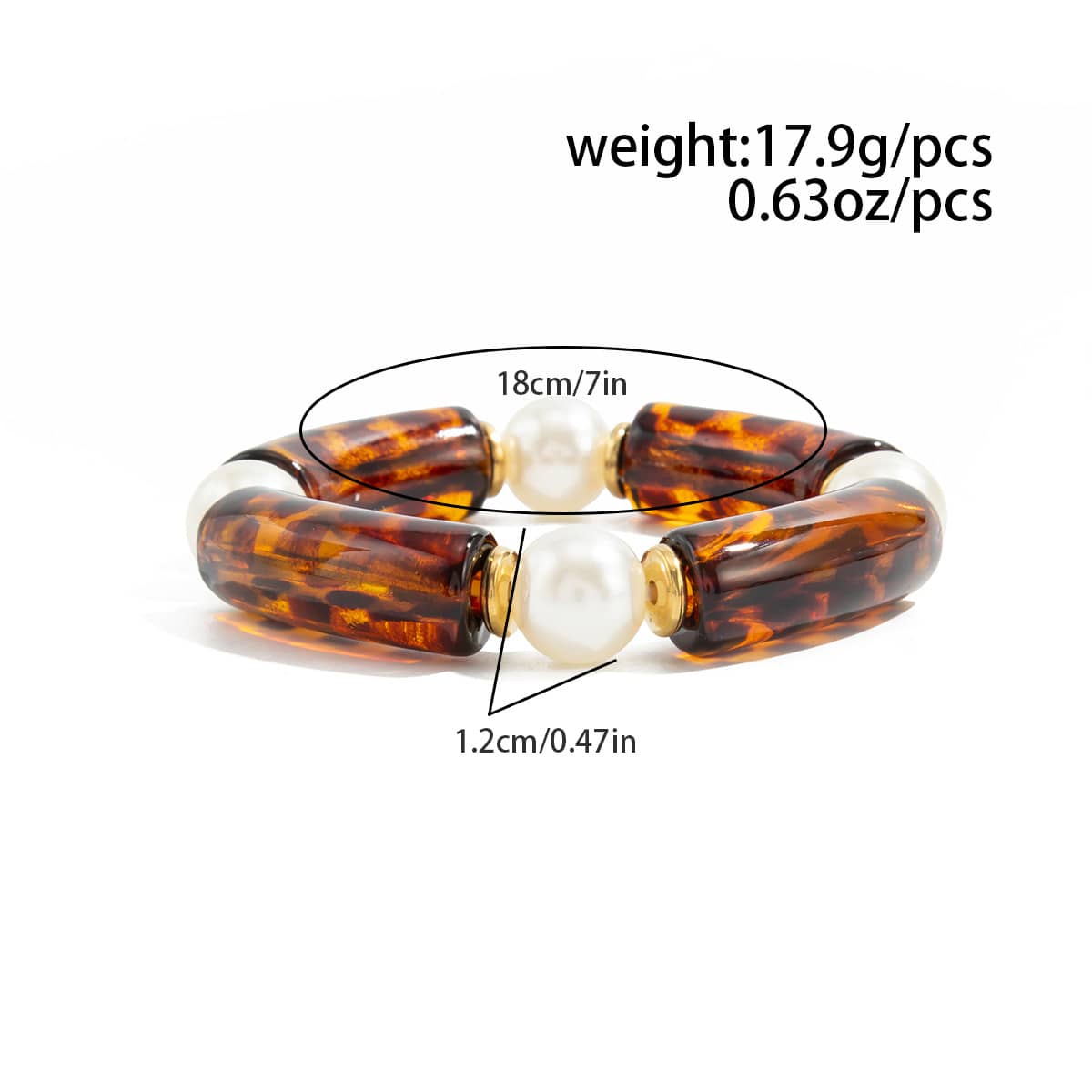 Angry — Softened Tension · Marbled Resin & Pearl Elastic Bracelet