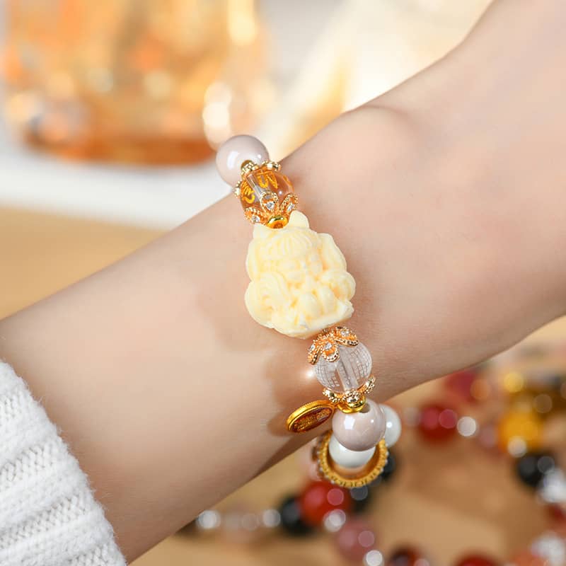 Anxious — Whispering Spirit · Ceramic & Lacquer Beads Nine-Tail Fox Bracelet