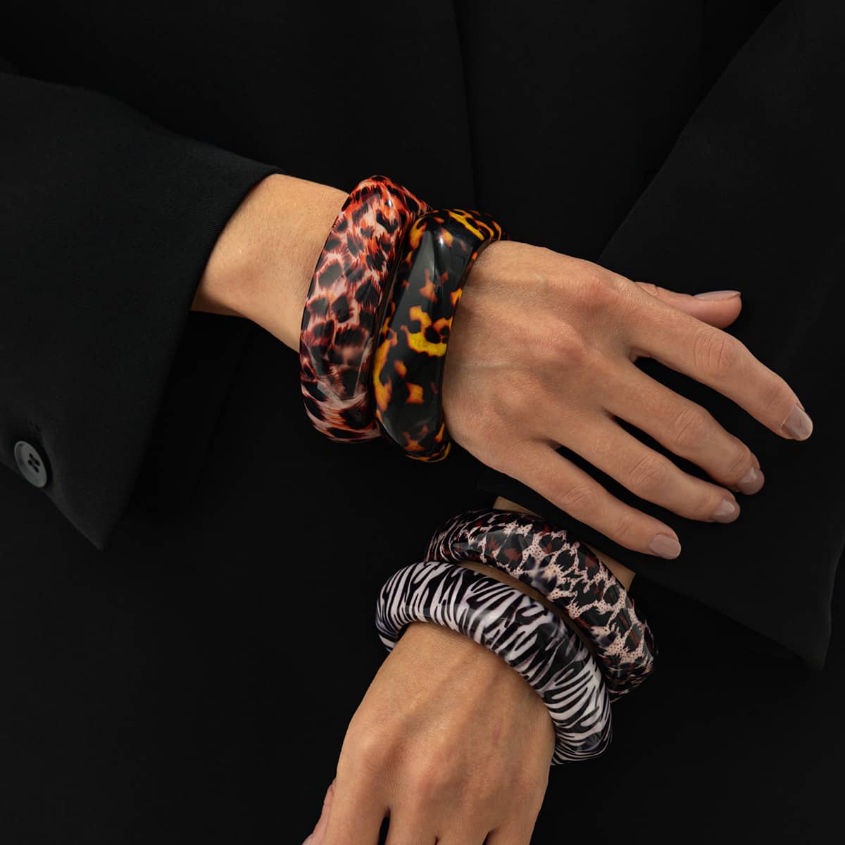 Angry — Untamed Pattern · Leopard Resin Bangle