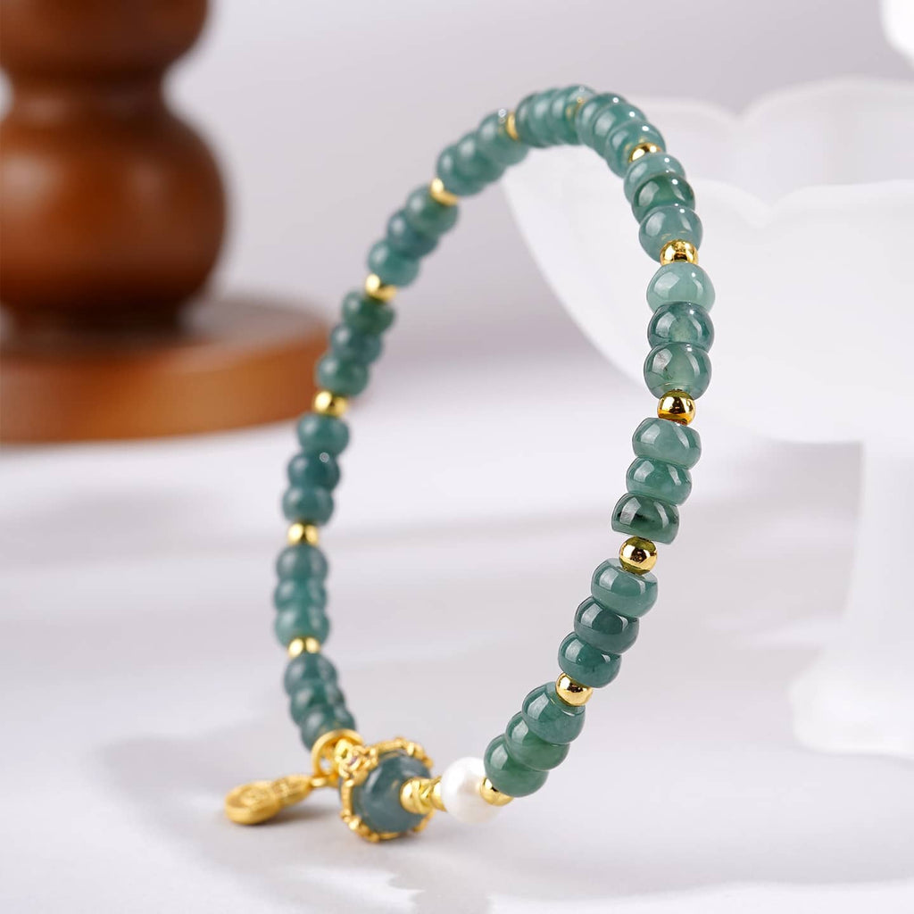 Anxious — Blue Jade Flow · Beaded Bracelet