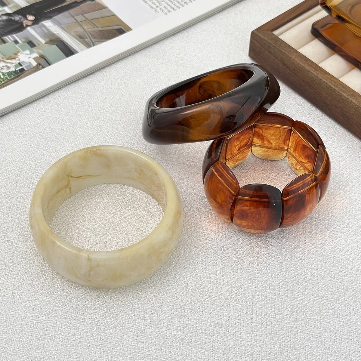 Angry — Burnt Earth Flow · Marbled Resin Oval Bangle