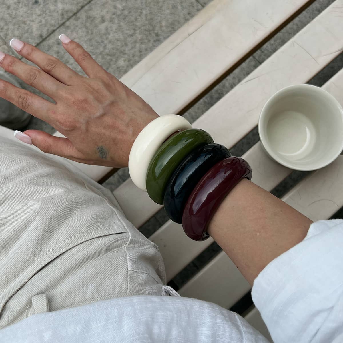 Angry — Vintage Glow · Open Resin Bangle