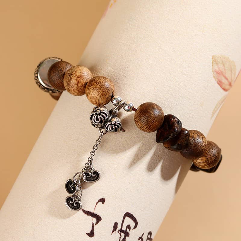 Calm — Lotus Whisper · Borneo Agarwood & Rosewood Bracelet