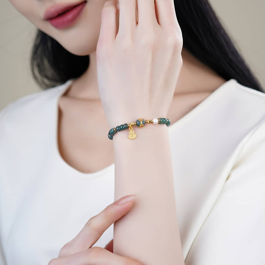 Anxious — Blue Jade Flow · Beaded Bracelet