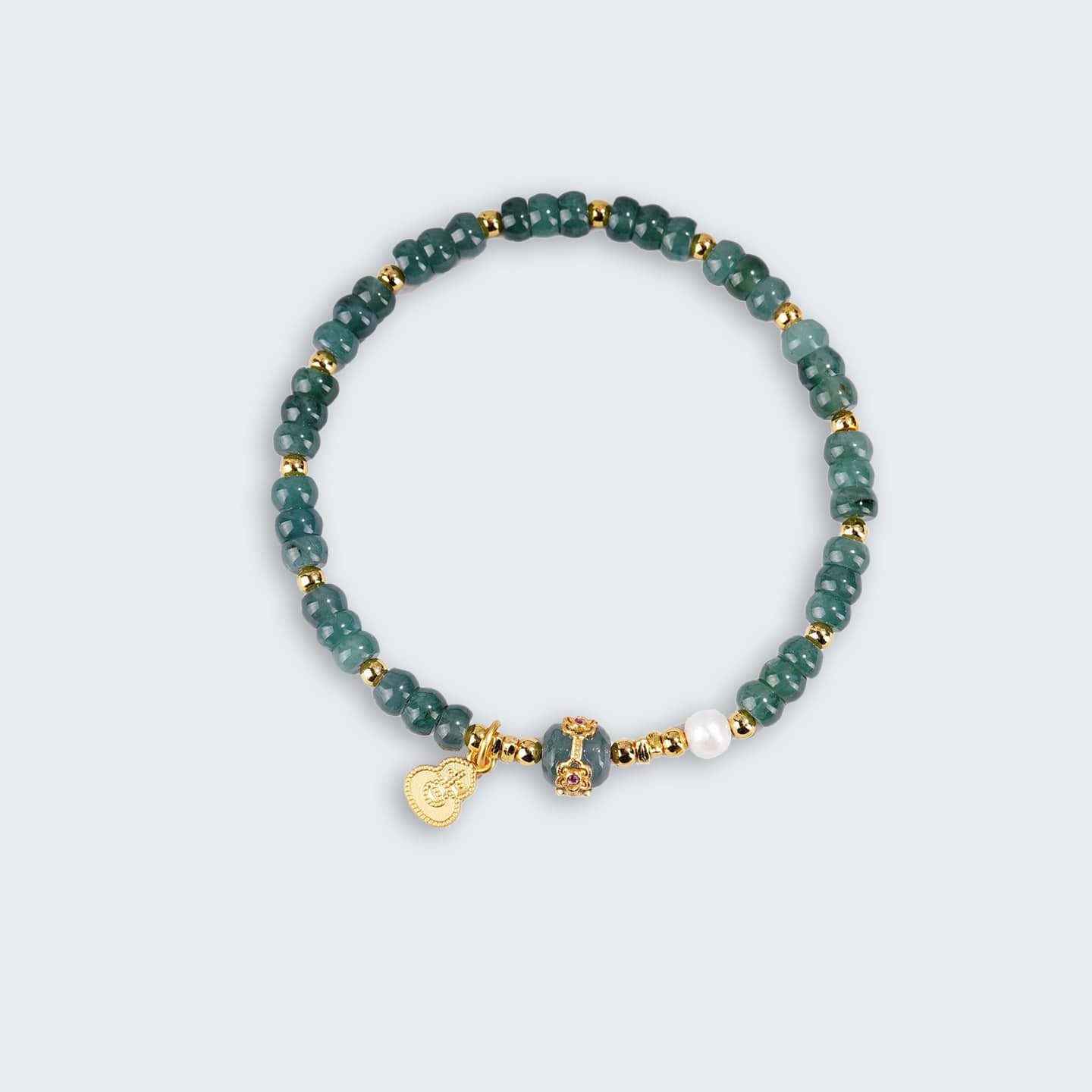 Anxious — Blue Jade Flow · Beaded Bracelet