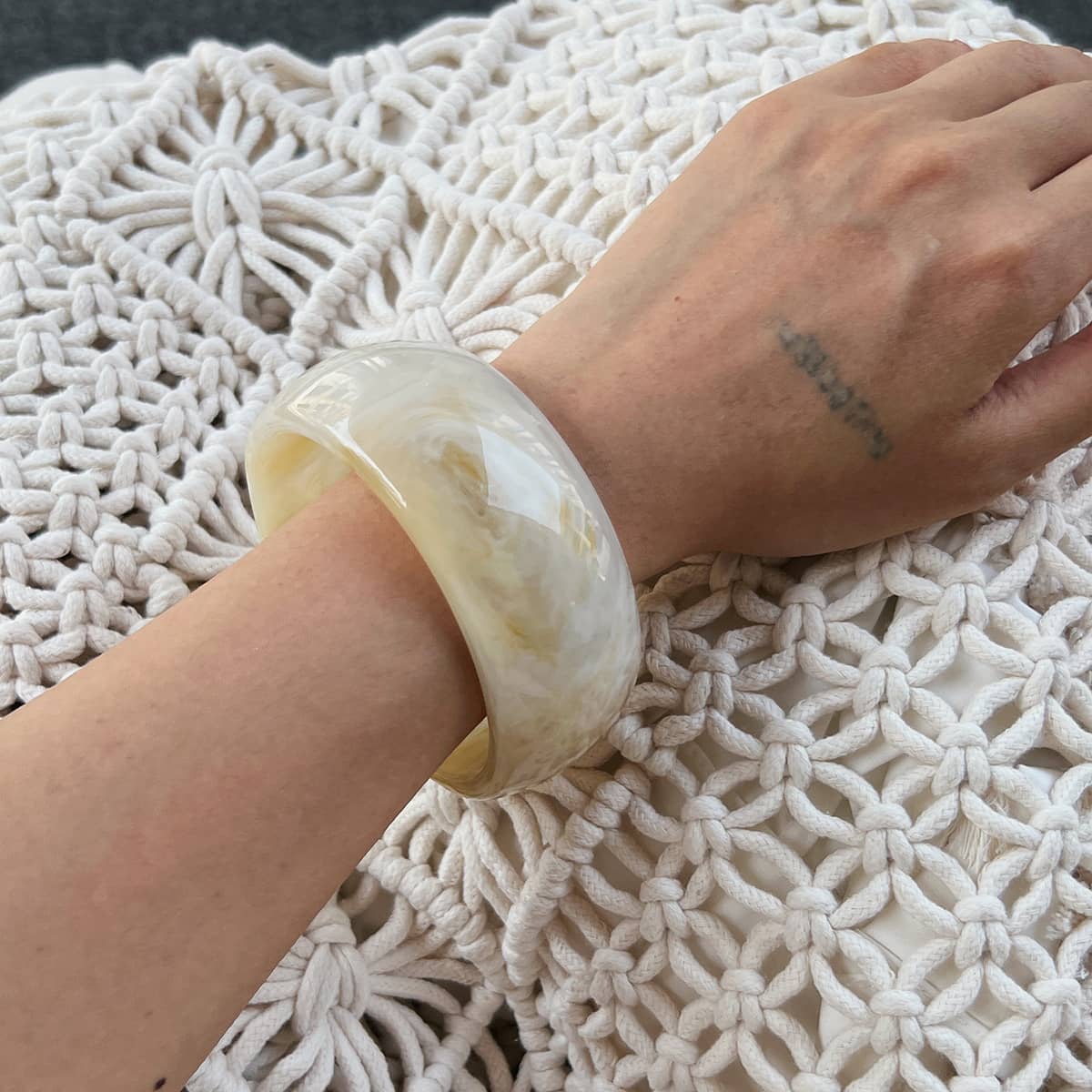 Angry — Burnt Earth Flow · Marbled Resin Oval Bangle