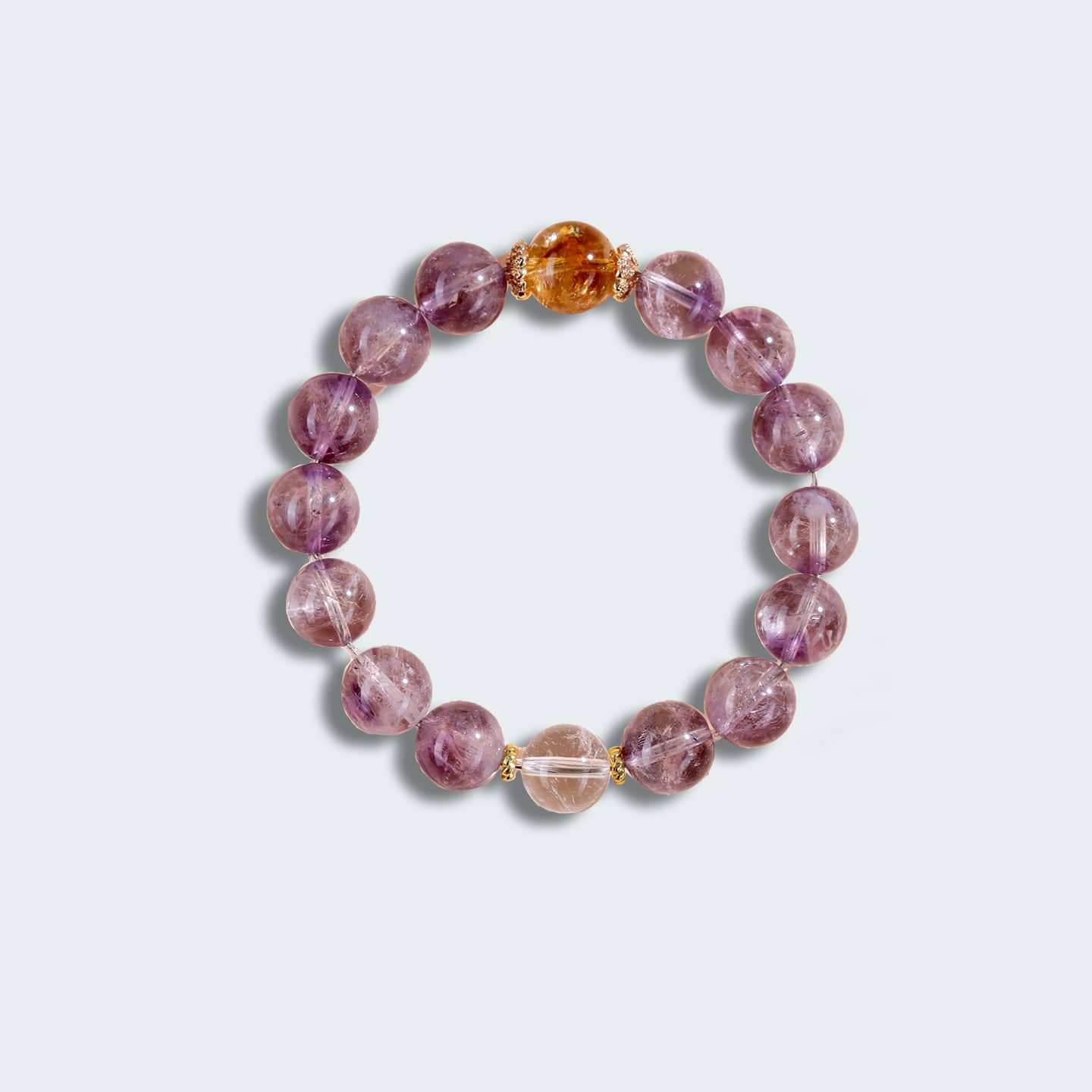 Anxious — Gentle Clarity · Amethyst, Yellow Topaz & Clear Quartz Bracelet