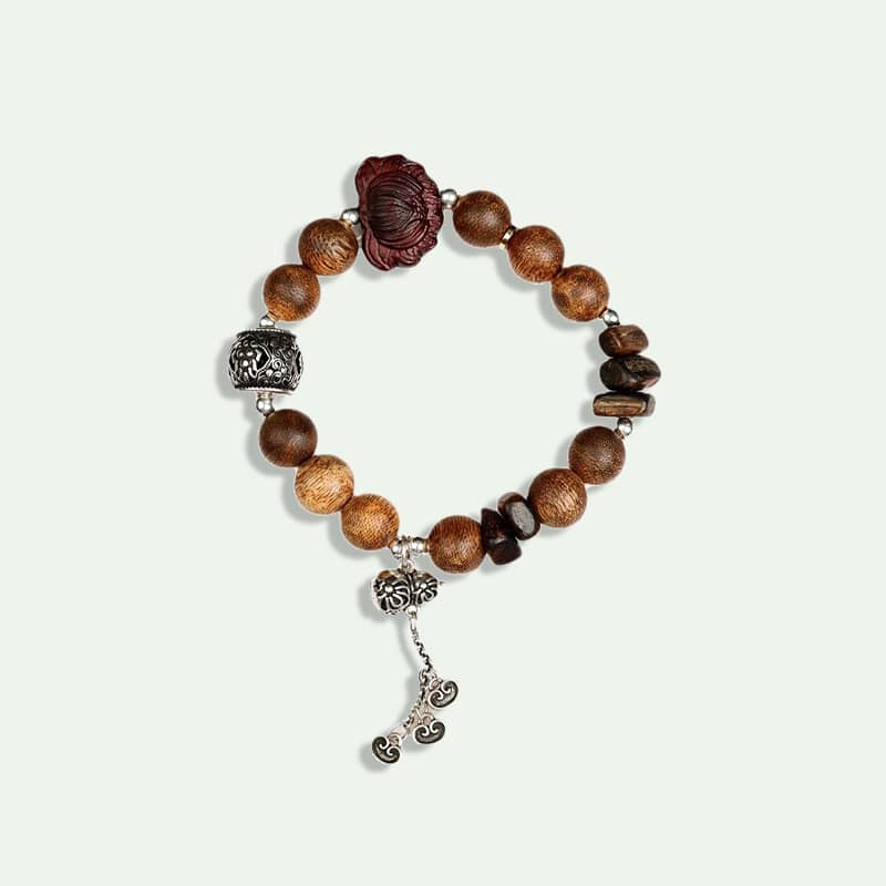 Calm — Lotus Whisper · Borneo Agarwood & Rosewood Bracelet