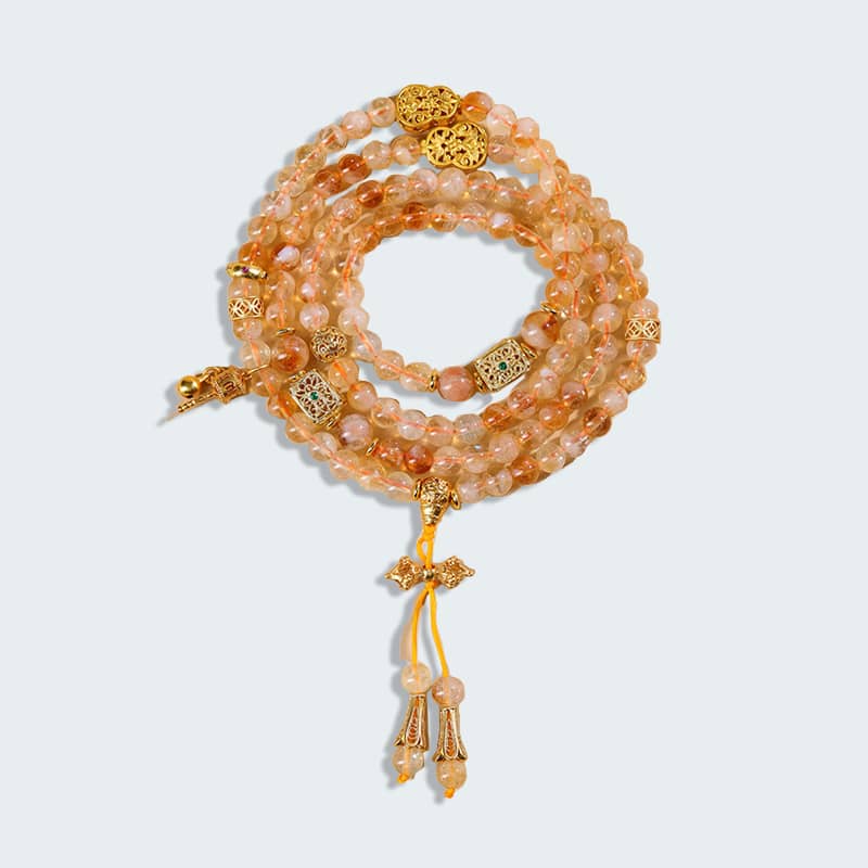 Anxious — Mindful Flow · Yellow Topaz 108-Bead Multi-Wrap Bracelet
