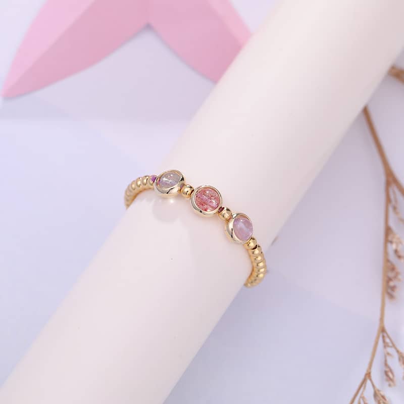 5 Senses Anxious Ring in gold featuring gemstones, perfect mindful jewelry for anxiety relief