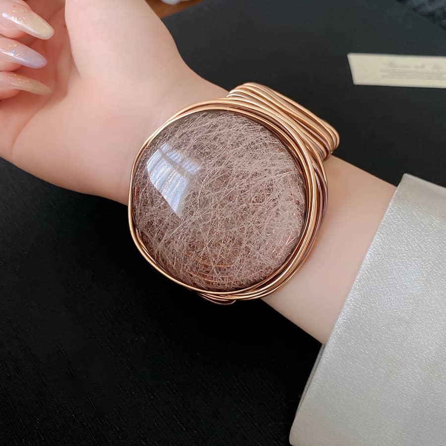 Angry mindful resin cuff bracelet featuring a unique design with a textured centerpiece