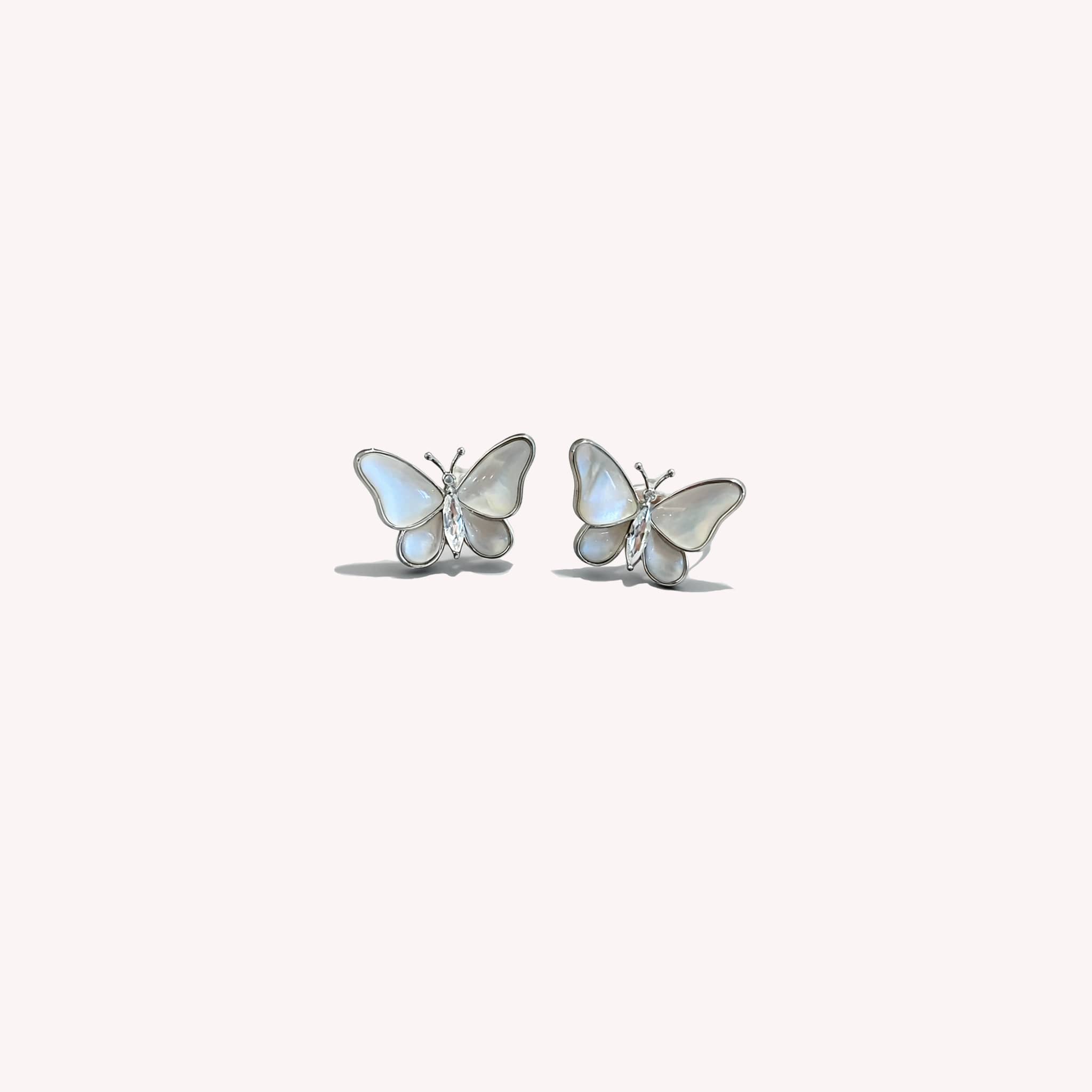 Elegant mother of pearl butterfly earrings with a delicate design for a stylish look
