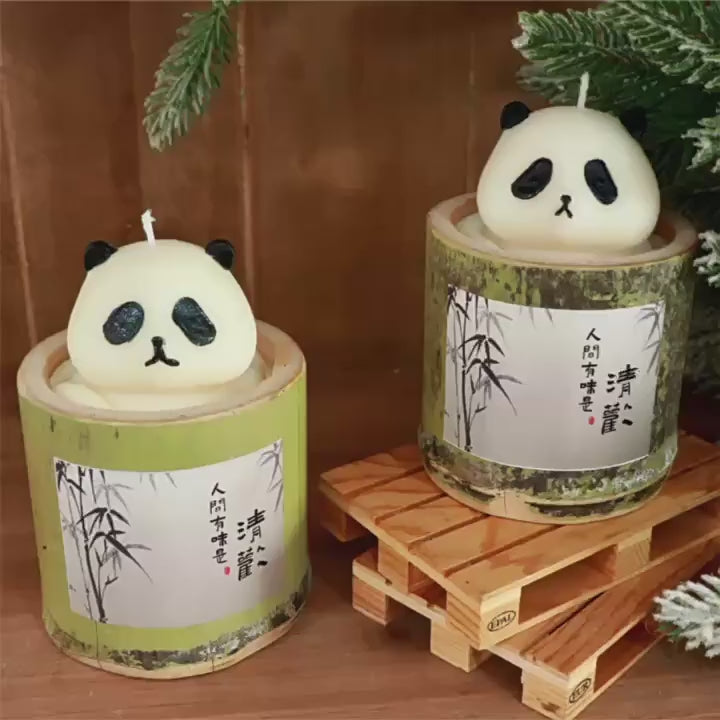 Panda Bamboo Candle – Minimal Zen in a Bamboo Tube