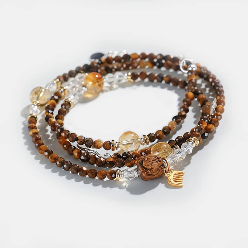 Beautiful tiger's eye anxiety bracelet with natural beads and calming design for stress relief