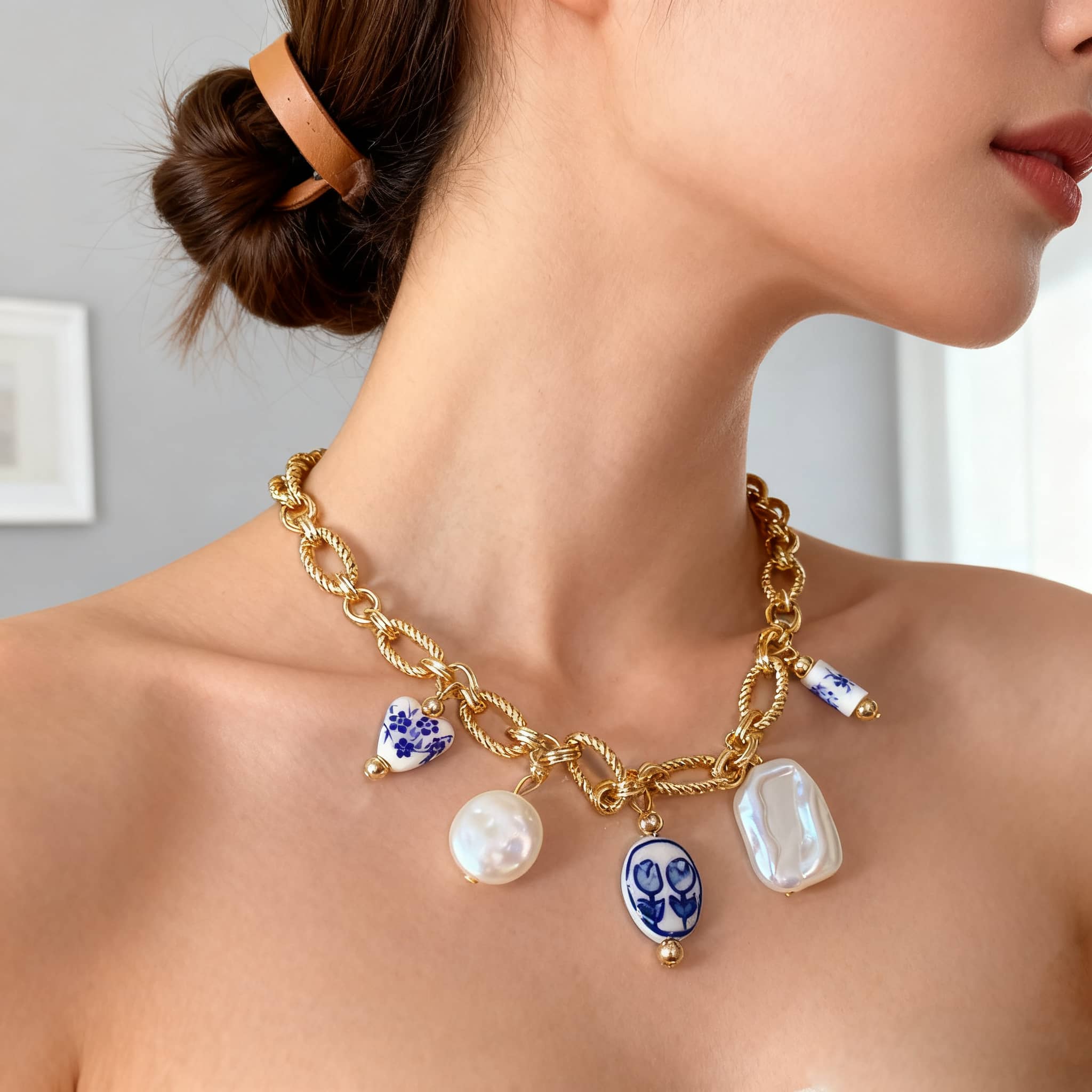5 Senses Calm Necklace with Unique Charms, a unique meaningful gift for women