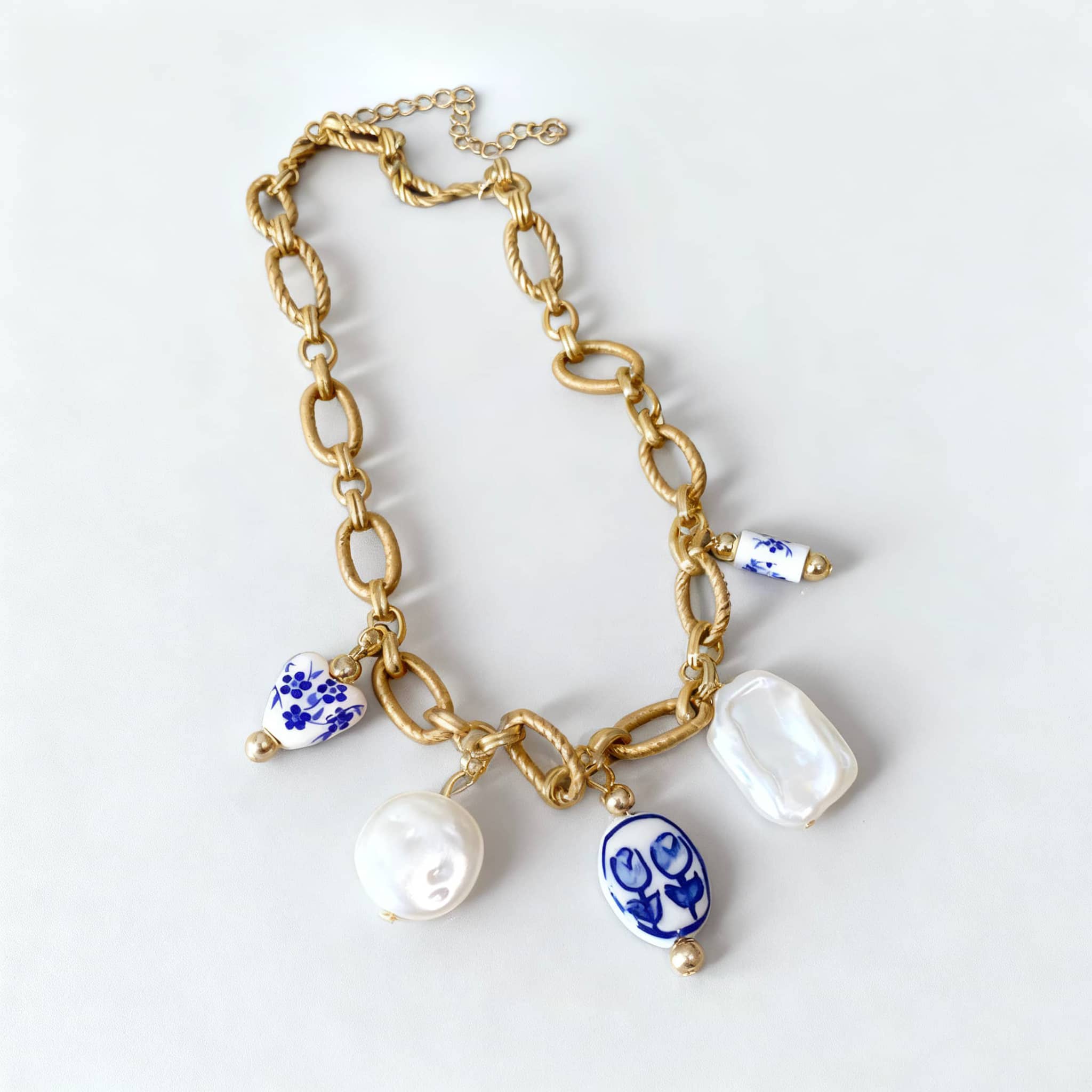Calm Necklace by 5 Senses with Unique Porcelain Charms, a unique meaningful gift for women